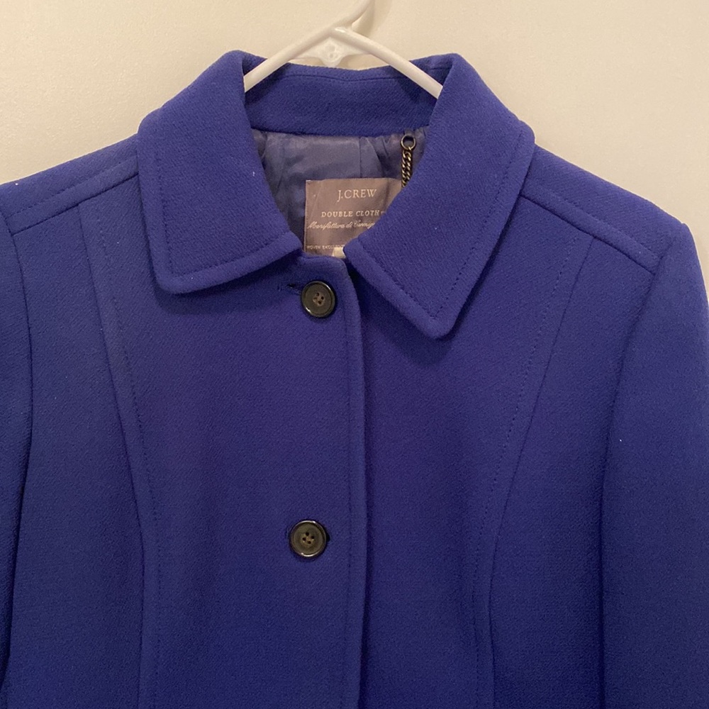 JCrew blue/purple long wool winter coat